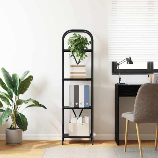 879875 4 Raft pentru cărți Stejar negru 40 x 30 x 146 cm Lemn compozit 879875 4