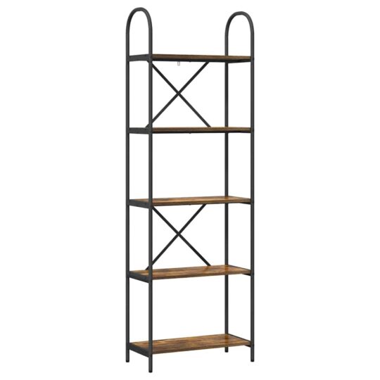 879907 2 Raft pentru cărți Stejar afumat 60 x 30 x 183 cm Lemn compozit 879907 2