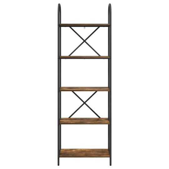 879907 5 Raft pentru cărți Stejar afumat 60 x 30 x 183 cm Lemn compozit 879907 5