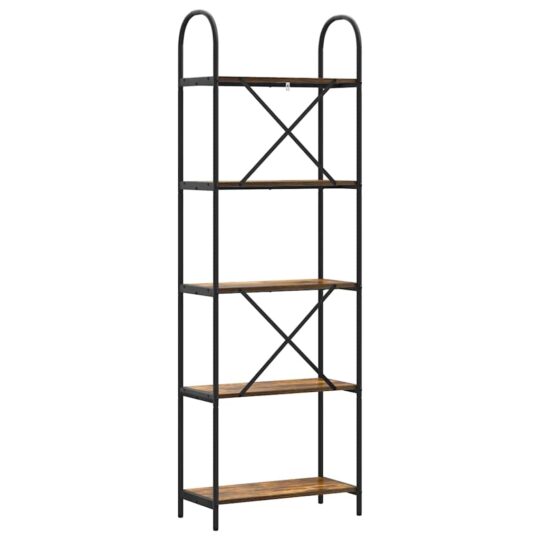 879907 7 Raft pentru cărți Stejar afumat 60 x 30 x 183 cm Lemn compozit 879907 7