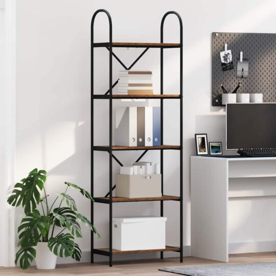 Raft pentru cărți Lemn vechi 60 x 30 x 183 cm Lemn compozit