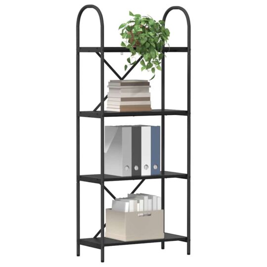 879911 3 Raft pentru cărți Stejar negru 60 x 30 x 146 cm Lemn compozit 879911 3