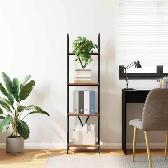 879933 4 Raft pentru cărți Lemn vechi 40 x 30 x 146 cm Lemn compozit 879933 4