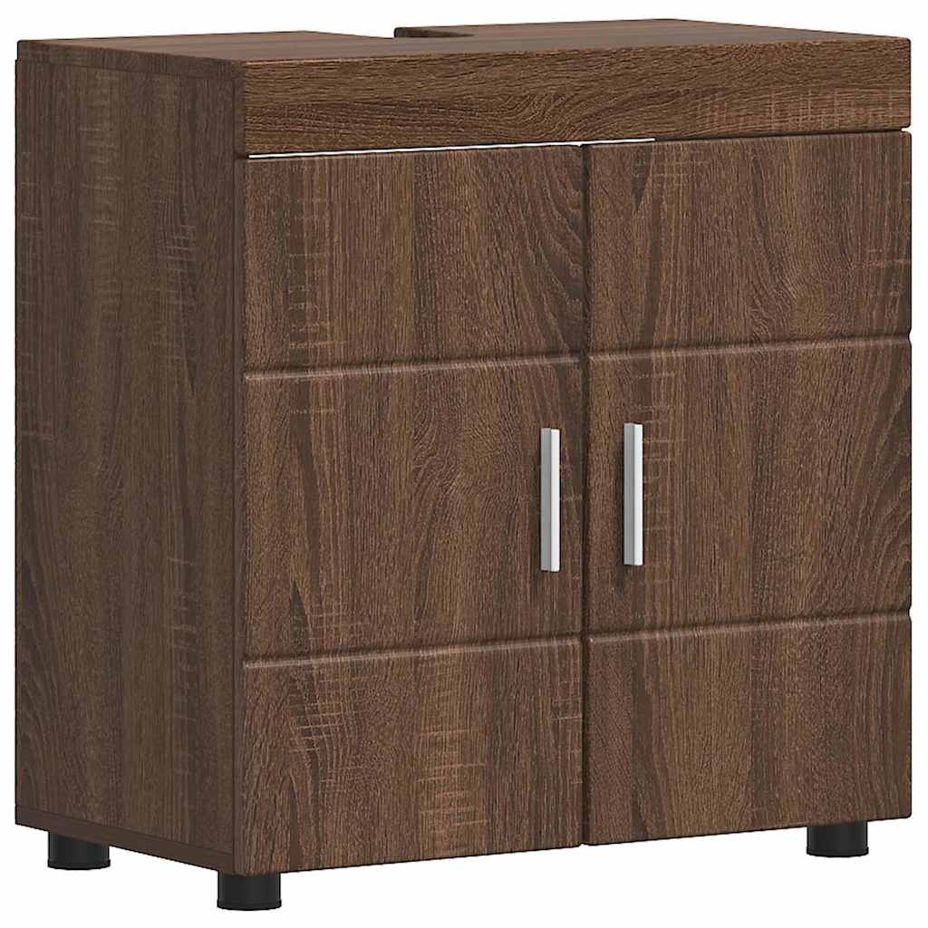 880328 2 Cabinet pentru chiuvetă de baie cu depozitare TULUM Stejar brun Cabinet pentru chiuvetă de baie cu depozitare TULUM Stejar brun - imagine 2