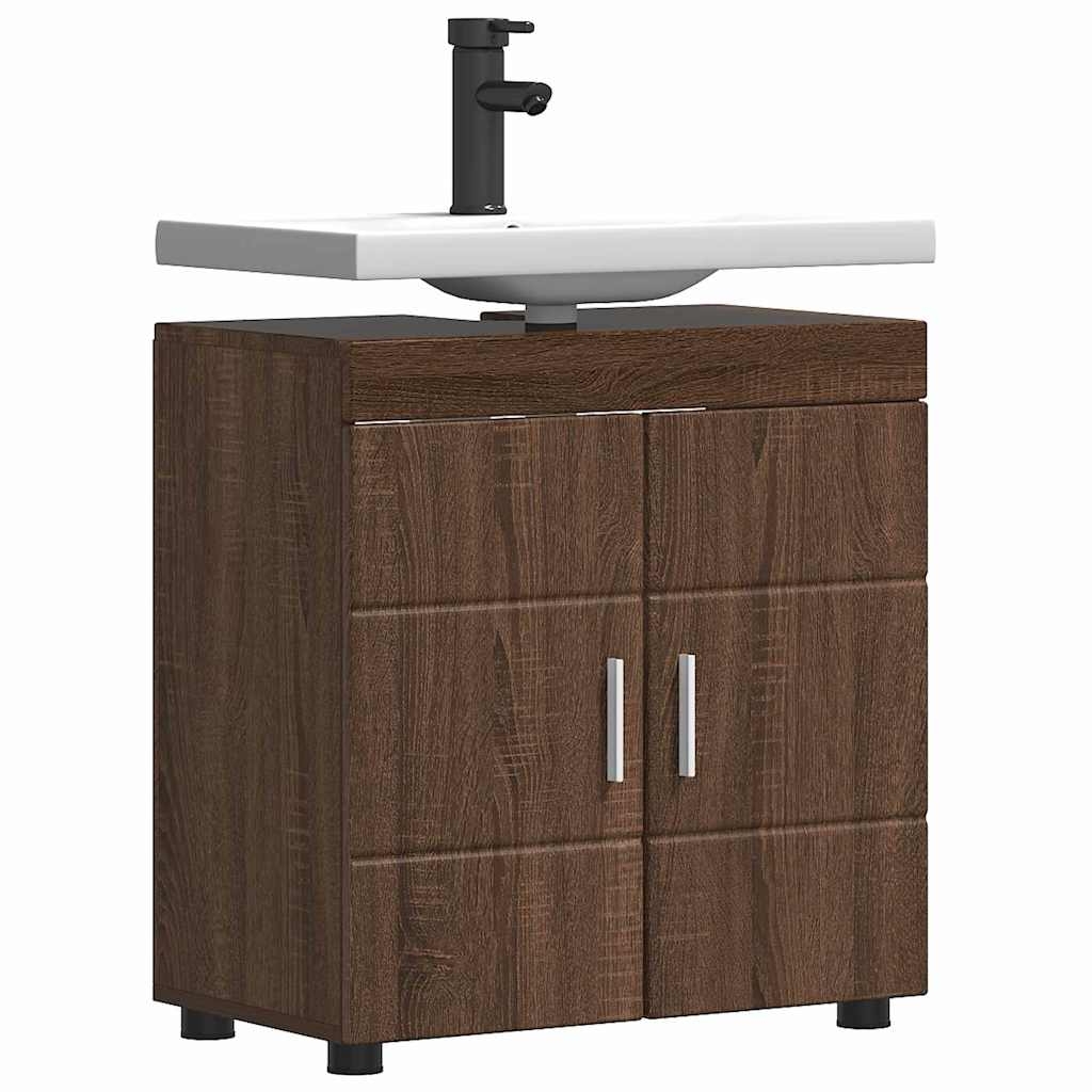 880328 3 Cabinet pentru chiuvetă de baie cu depozitare TULUM Stejar brun Cabinet pentru chiuvetă de baie cu depozitare TULUM Stejar brun - imagine 3