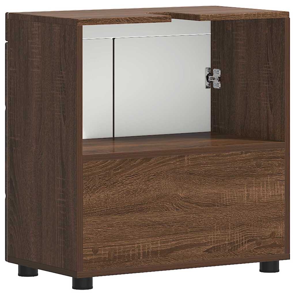 880328 7 Cabinet pentru chiuvetă de baie cu depozitare TULUM Stejar brun Cabinet pentru chiuvetă de baie cu depozitare TULUM Stejar brun - imagine 7