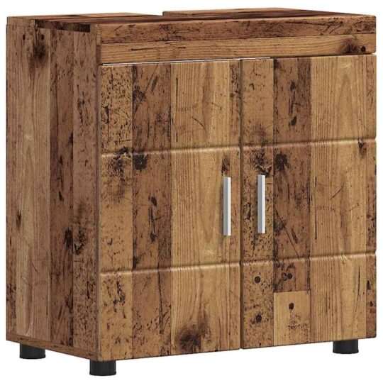 880329 2 Cabinet pentru chiuvetă de baie cu depozitare TULUM Lemn vechi 880329 2