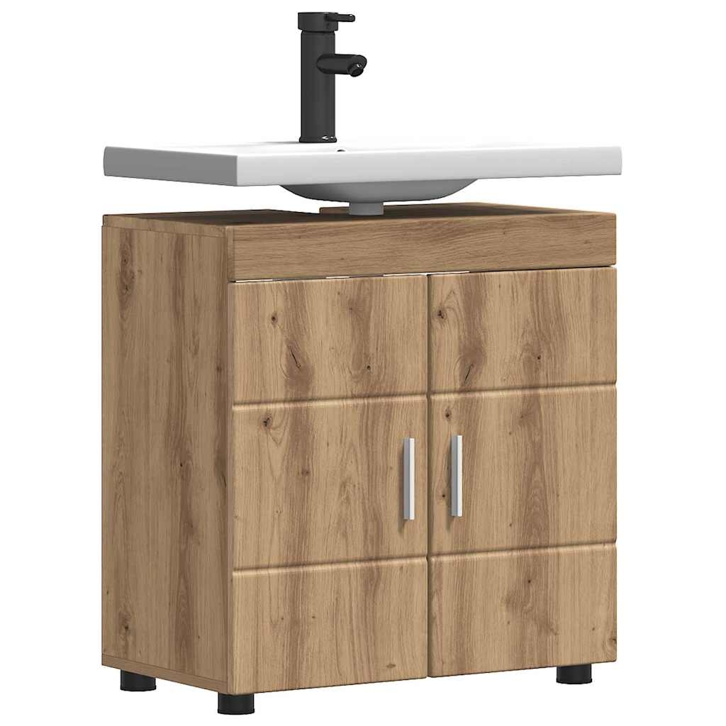 880330 3 Cabinet pentru chiuvetă de baie cu ușă TULUM stejar artizanal Cabinet pentru chiuvetă de baie cu ușă TULUM stejar artizanal - imagine 3