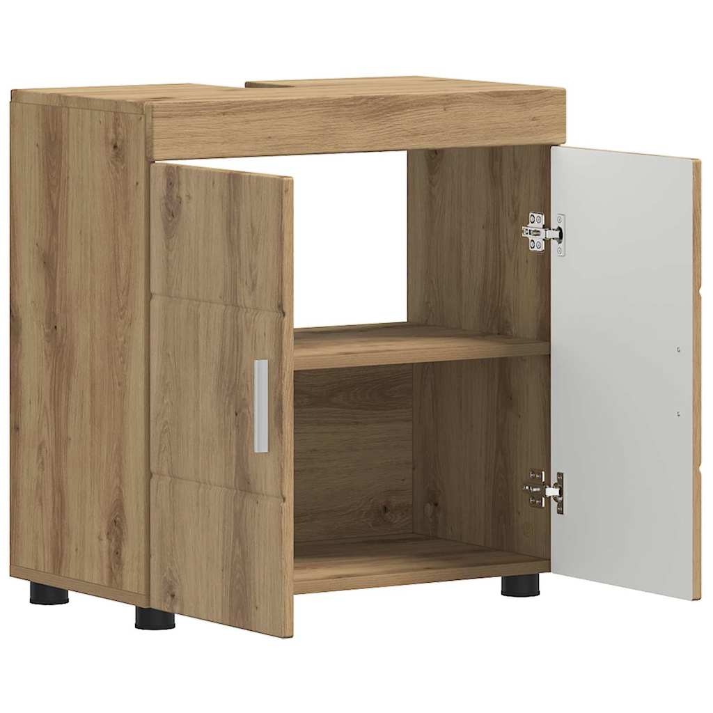880330 5 Cabinet pentru chiuvetă de baie cu ușă TULUM stejar artizanal Cabinet pentru chiuvetă de baie cu ușă TULUM stejar artizanal - imagine 5