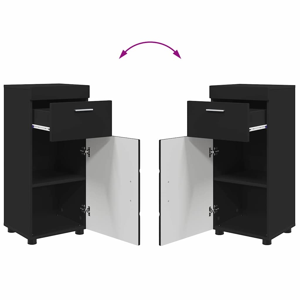 880342 13 Dulap de Baie TULUM Negru 37 x 31.5 x 82 cm Lemn compozit Dulap de Baie TULUM Negru 37 x 31.5 x 82 cm Lemn compozit - imagine 13