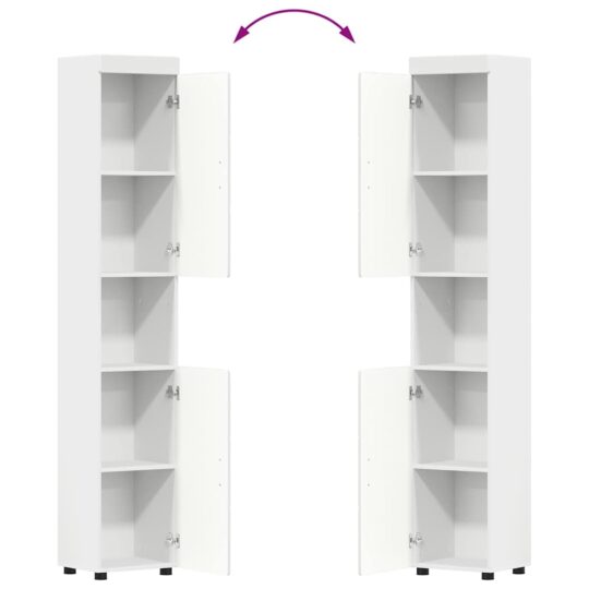 880351 13 Dulap de Baie cu ușă TULUM Alb 37 x 31.5 x 203 cm Lemn compozit 880351 13