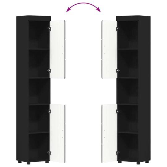 880352 13 Dulap de Baie TULUM Negru 37 x 31.5 x 203 cm Lemn compozit 880352 13