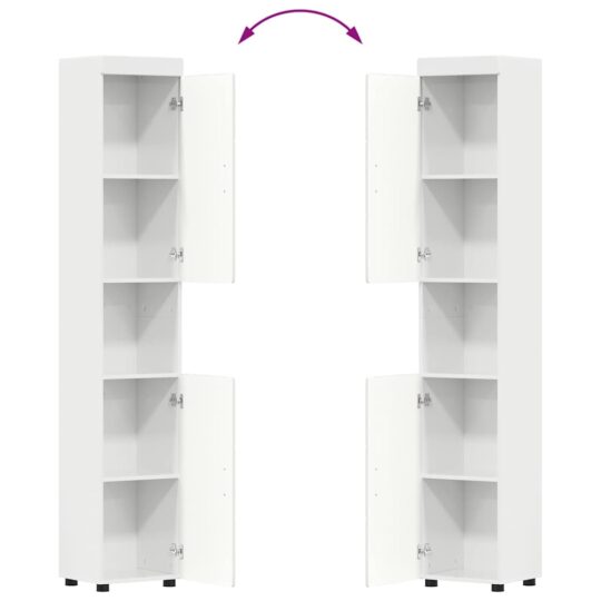 880355 13 Dulap de Baie cu ușă TULUM Alb foarte lucios 37 x 31.5 x 203 cm 880355 13