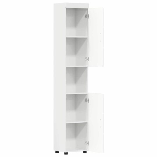 880355 5 Dulap de Baie cu ușă TULUM Alb foarte lucios 37 x 31.5 x 203 cm 880355 5