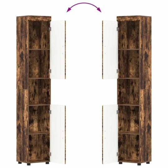 880356 13 Dulap de Baie cu ușă TULUM Stejar afumat 37 x 31.5 x 203 cm 880356 13