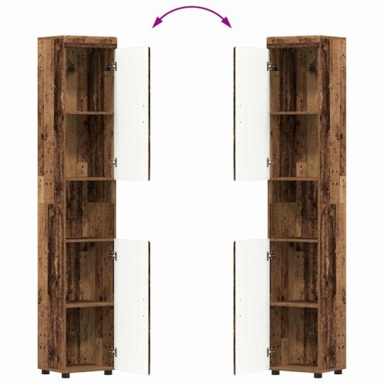 880359 13 Dulap de Baie TULUM Lemn vechi 37 x 31.5 x 203 cm Lemn compozit 880359 13