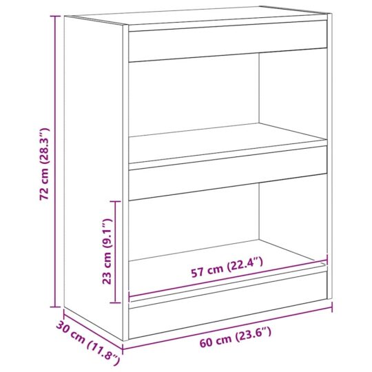 880458 9 Dulap pentru cărți Stejar negru 60 x 30 x 72 cm Lemn compozit 880458 9