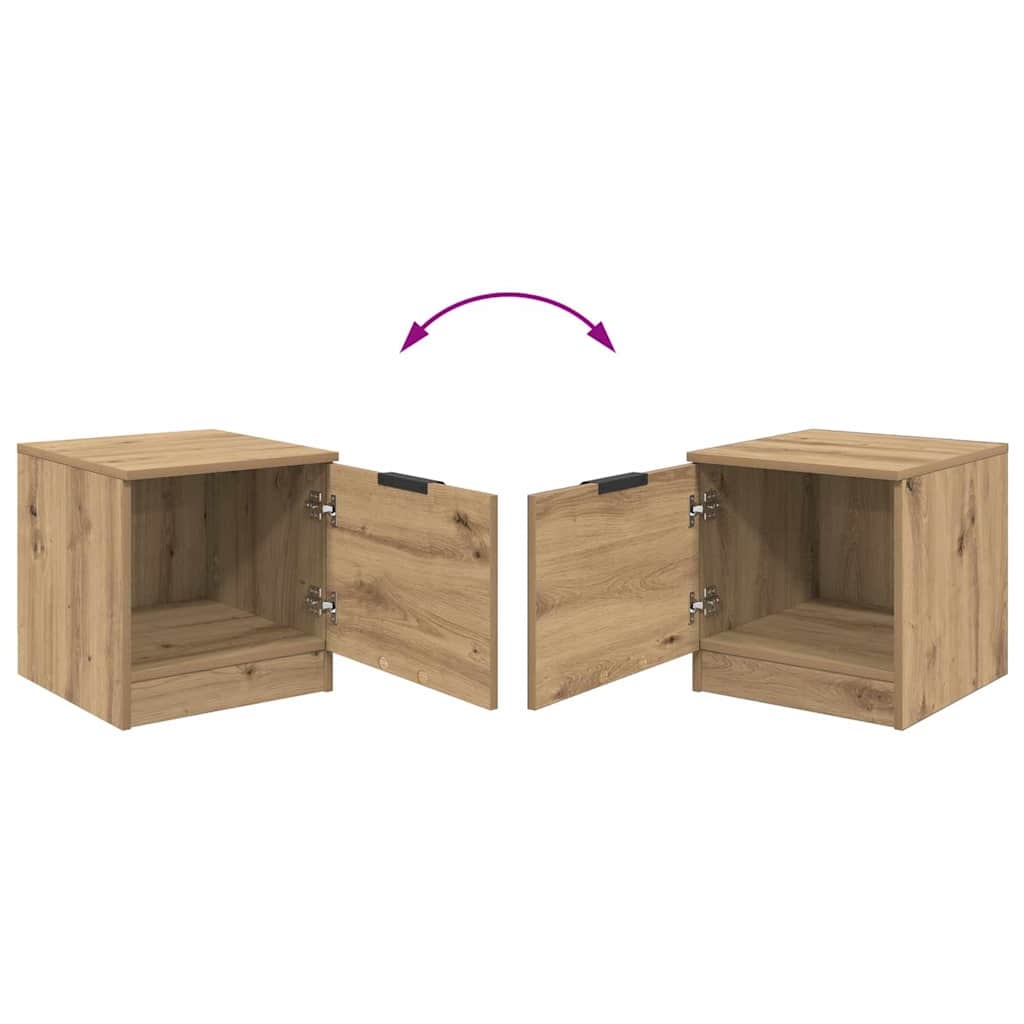 880499 12 Dulap de pat 2 pcs stejar artizanal 40 x 39 x 40 cm Dulap de pat 2 pcs stejar artizanal 40 x 39 x 40 cm - imagine 12