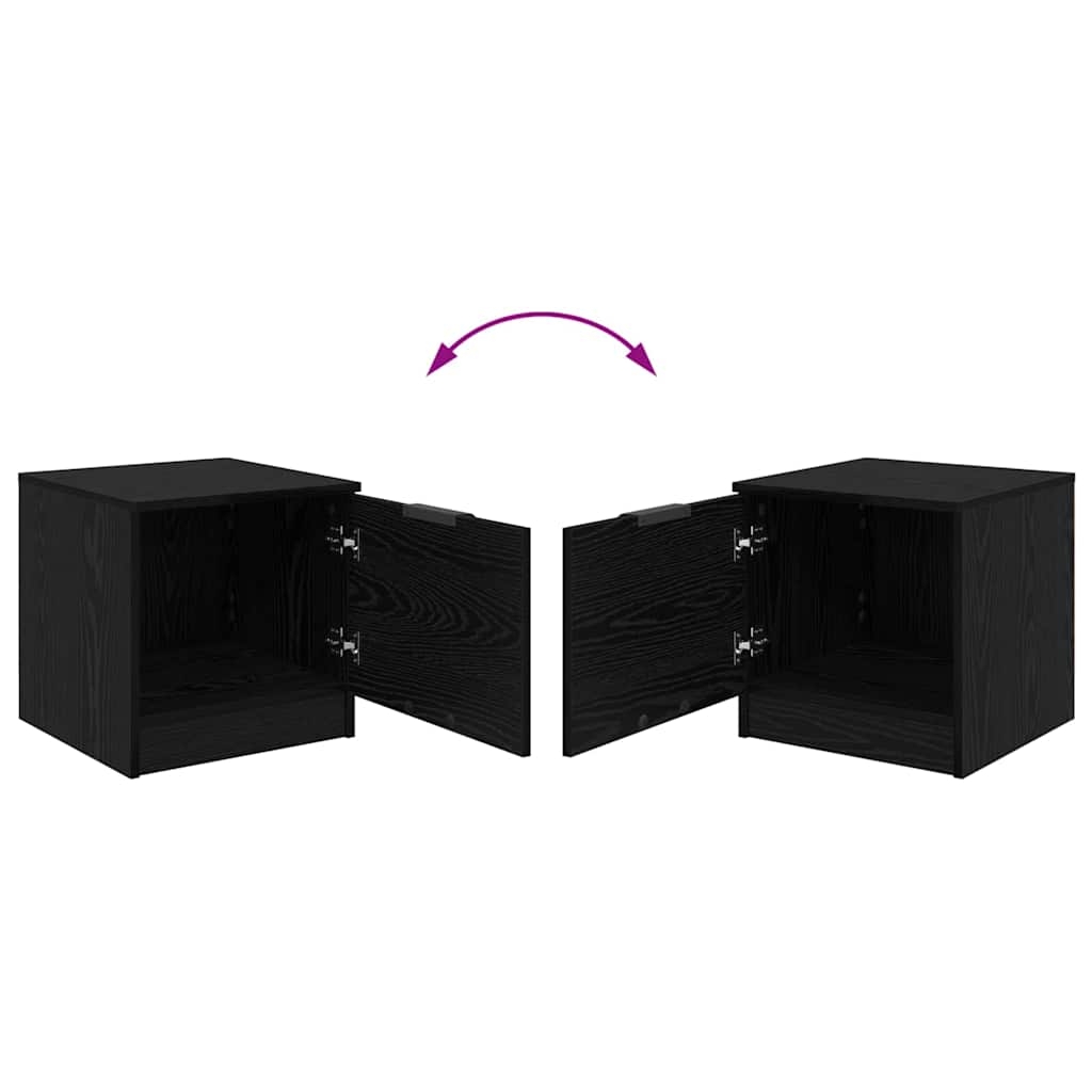 880500 12 Dulap de pat 2 pcs Stejar negru 40 x 39 x 40 cm Lemn compozit Dulap de pat 2 pcs Stejar negru 40 x 39 x 40 cm Lemn compozit - imagine 12