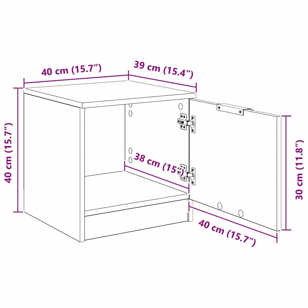 880500 13 Dulap de pat 2 pcs Stejar negru 40 x 39 x 40 cm Lemn compozit Dulap de pat 2 pcs Stejar negru 40 x 39 x 40 cm Lemn compozit - imagine 13
