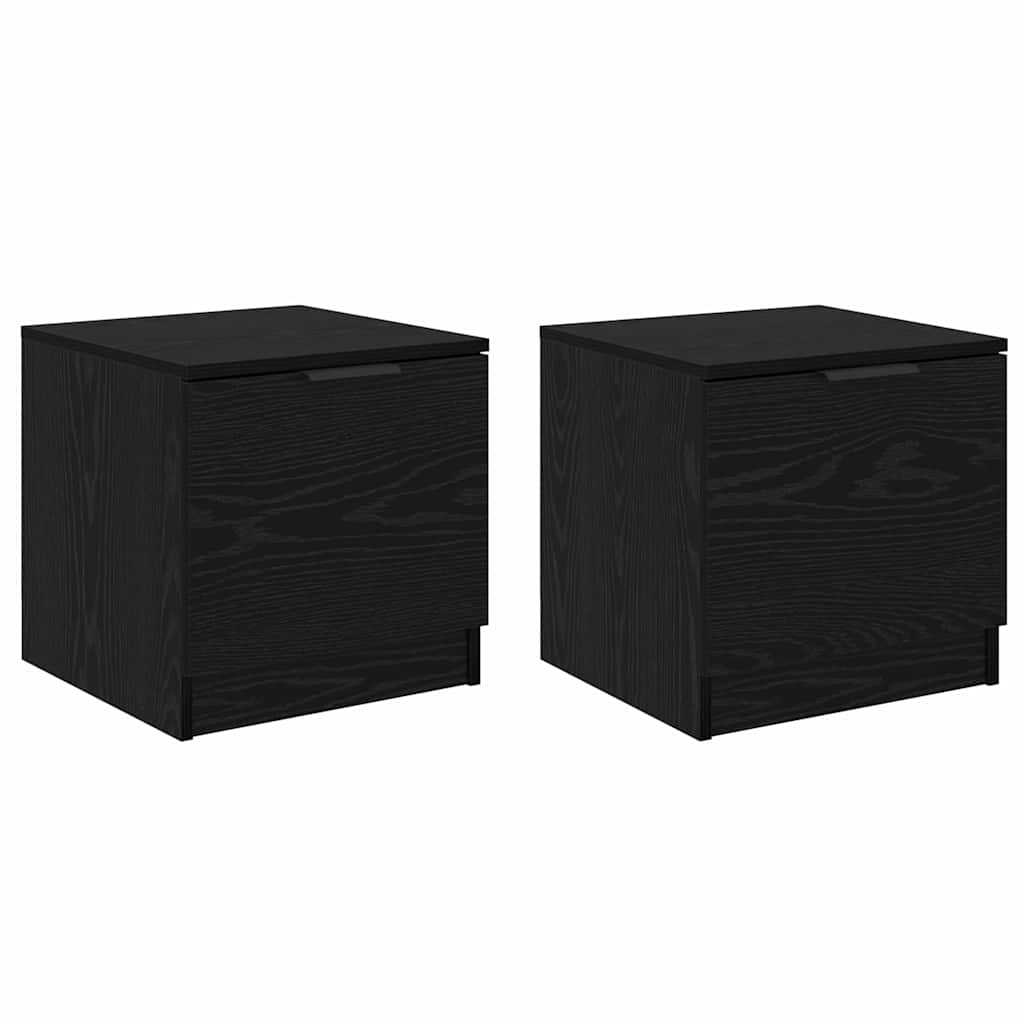 880500 2 Dulap de pat 2 pcs Stejar negru 40 x 39 x 40 cm Lemn compozit Dulap de pat 2 pcs Stejar negru 40 x 39 x 40 cm Lemn compozit - imagine 2