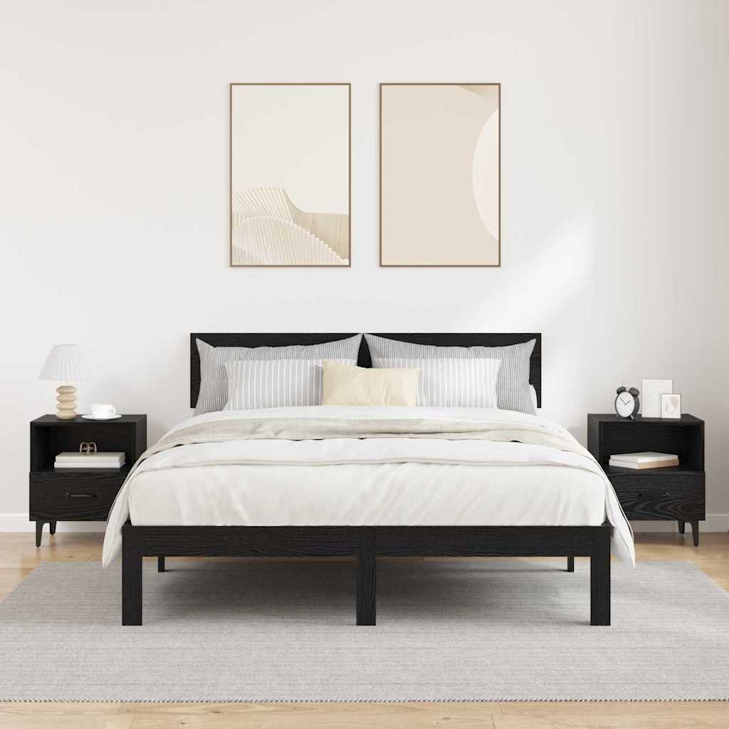 880602 4 Dulap de noapte cu sertar 2 pcs Stejar negru 40 x 35 x 47.5 cm Dulap de noapte cu sertar 2 pcs Stejar negru 40 x 35 x 47.5 cm - imagine 4