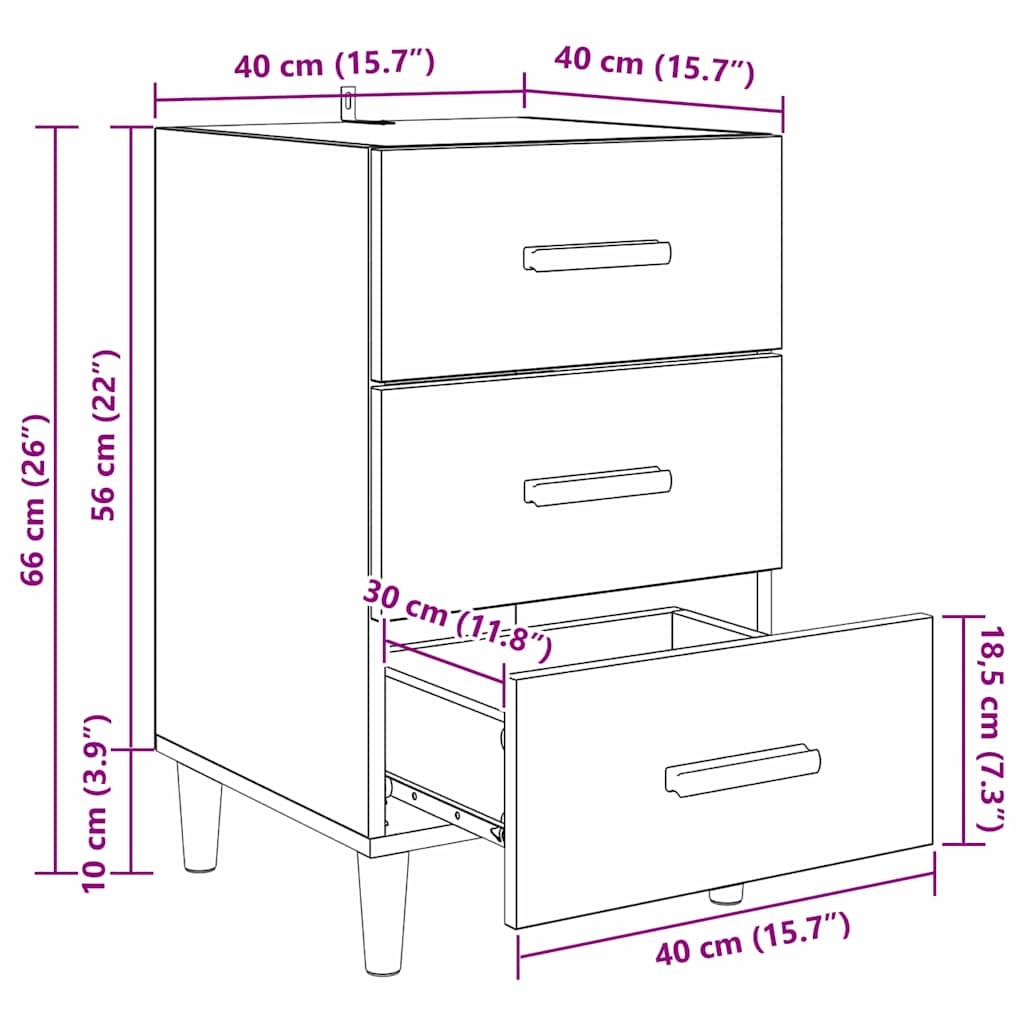 880613 12 Dulap de noapte Lemn vechi 40 x 40 x 66 cm Lemn compozit Dulap de noapte Lemn vechi 40 x 40 x 66 cm Lemn compozit - imagine 12