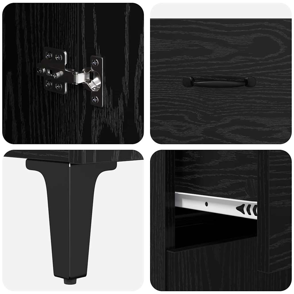 880681 9 Bufet cu sertar Stejar negru 34 x 69.5 x 90 cm Lemn compozit Bufet cu sertar Stejar negru 34 x 69.5 x 90 cm Lemn compozit - imagine 9