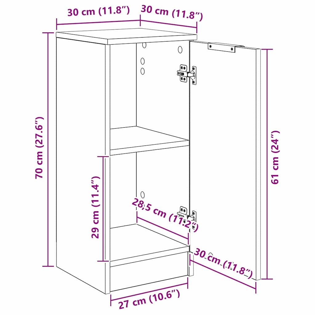 880794 12 Bufet Lemn vechi 30 x 30 x 70 cm Lemn compozit Bufet Lemn vechi 30 x 30 x 70 cm Lemn compozit - imagine 12
