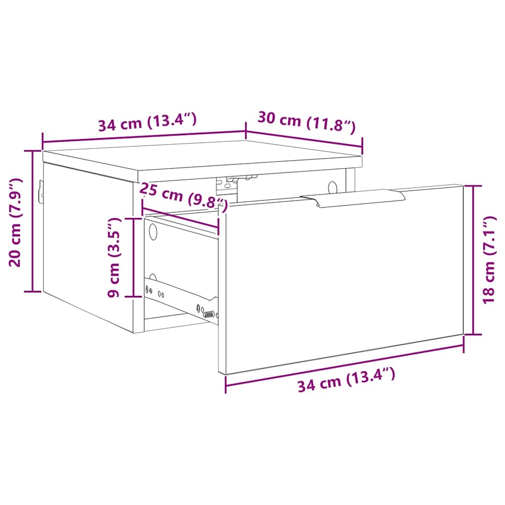 880813 13 Dulap de noapte Stejar negru 34 x 30 x 20 cm Lemn compozit Dulap de noapte Stejar negru 34 x 30 x 20 cm Lemn compozit - imagine 13