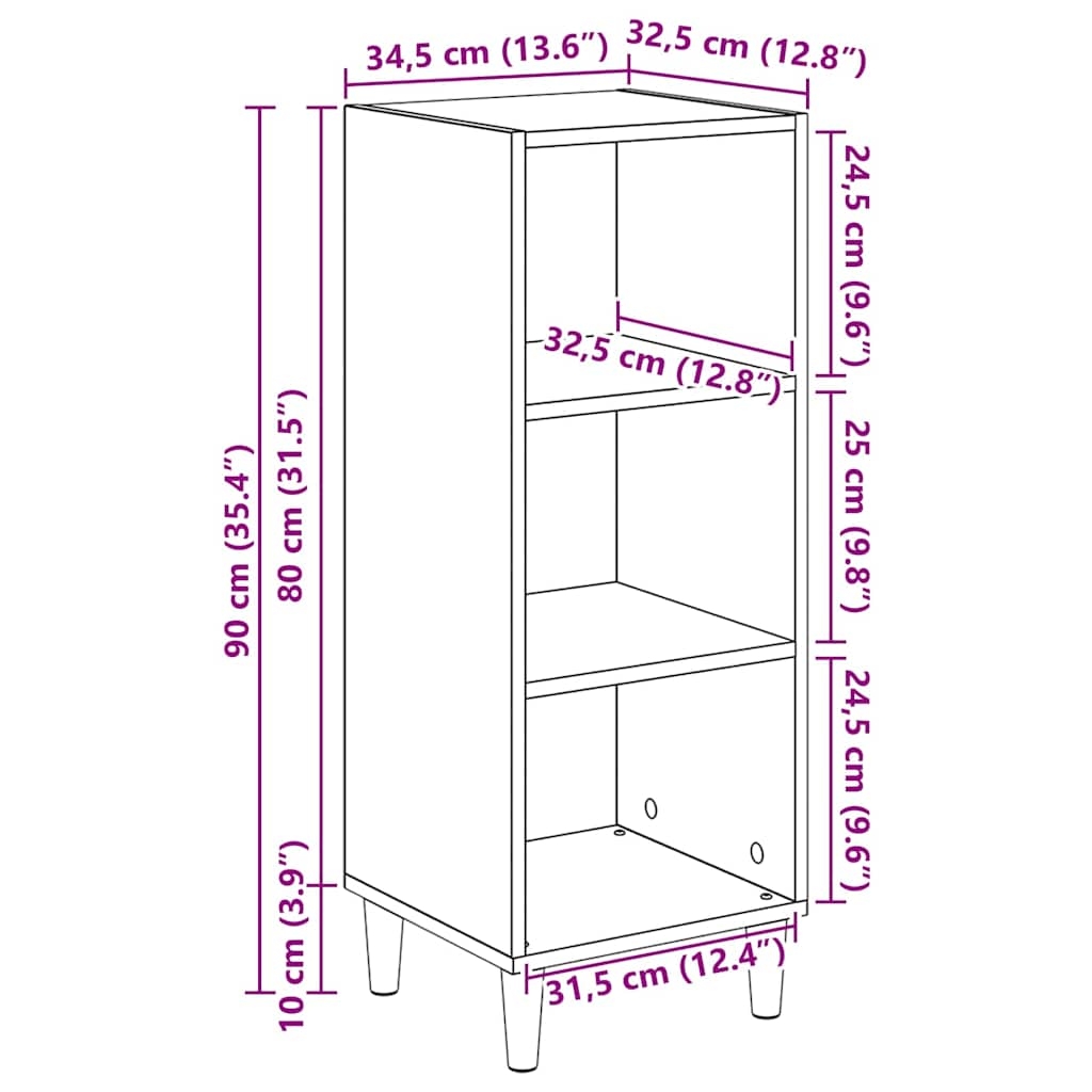 880962 10 Bufet stejar artizanal 32.5 x 34.5 x 90 cm Lemn compozit Bufet stejar artizanal 32.5 x 34.5 x 90 cm Lemn compozit - imagine 10