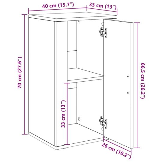880991 12 Bufet Lemn vechi 40 x 33 x 70 cm Lemn compozit 880991 12