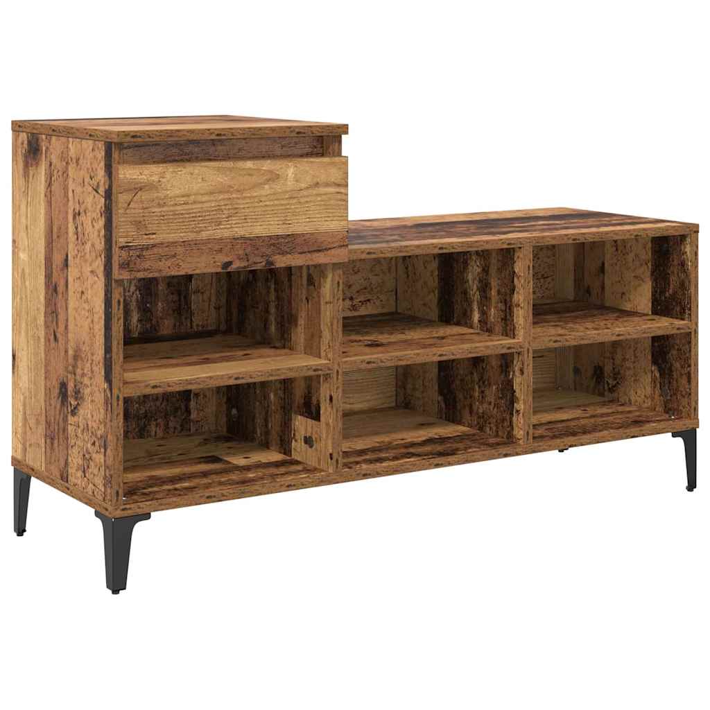 881042 2 Dulap pentru pantofi Lemn vechi 102 x 36 x 60 cm Lemn compozit Dulap pentru pantofi Lemn vechi 102 x 36 x 60 cm Lemn compozit - imagine 2