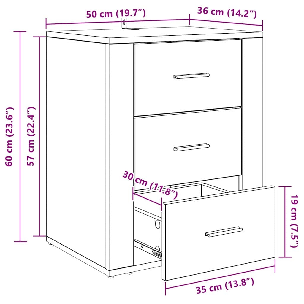 881062 11 Dulap de noapte Stejar negru 50 x 36 x 60 cm Lemn compozit Dulap de noapte Stejar negru 50 x 36 x 60 cm Lemn compozit - imagine 11
