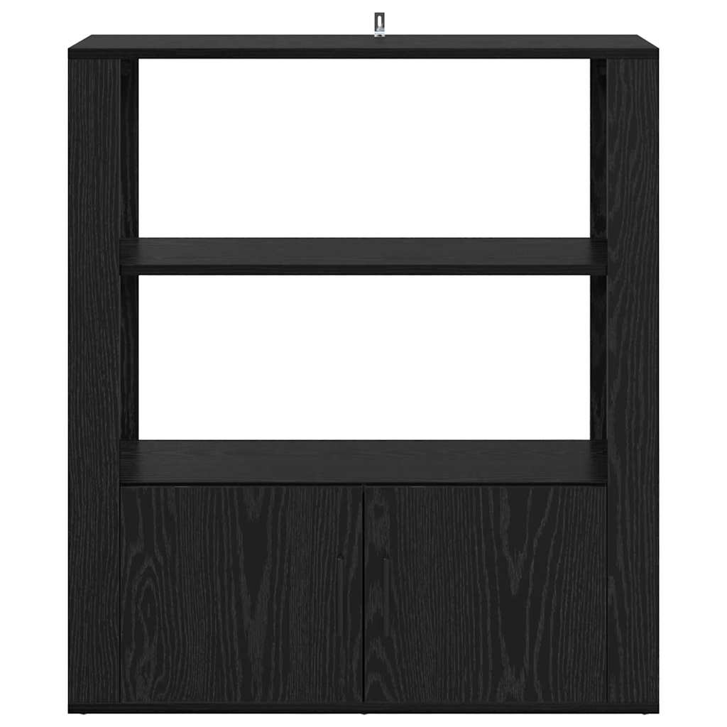 881095 6 Bufet Stejar negru 30 x 80 x 90 cm Lemn compozit Bufet Stejar negru 30 x 80 x 90 cm Lemn compozit - imagine 6
