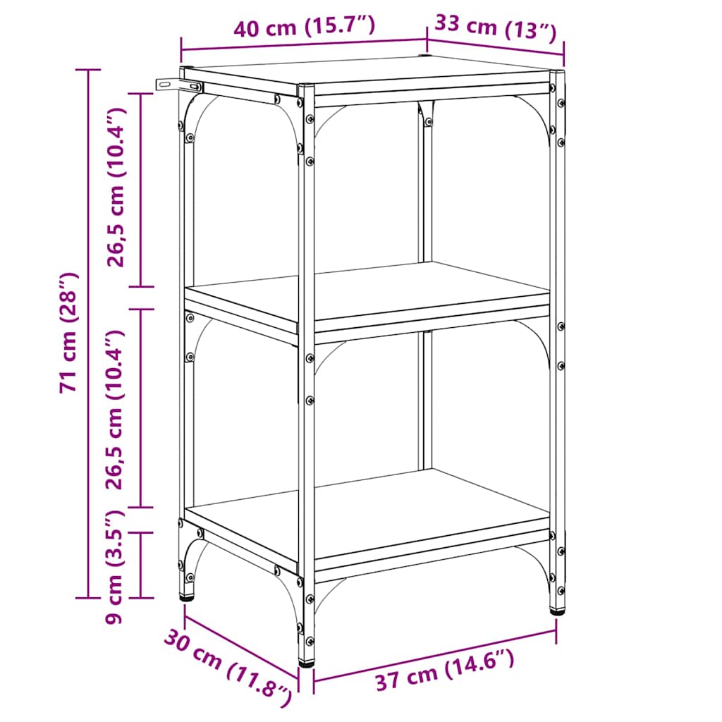 881102 10 Dulap pentru cărți Lemn vechi 40 x 33 x 70.5 cm Lemn compozit Dulap pentru cărți Lemn vechi 40 x 33 x 70.5 cm Lemn compozit - imagine 10