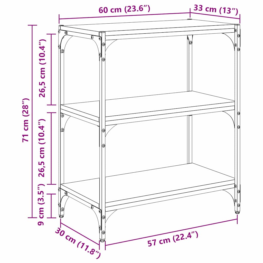 881105 10 Dulap pentru cărți Lemn vechi 40 x 33 x 70.5 cm Lemn compozit Dulap pentru cărți Lemn vechi 40 x 33 x 70.5 cm Lemn compozit - imagine 10