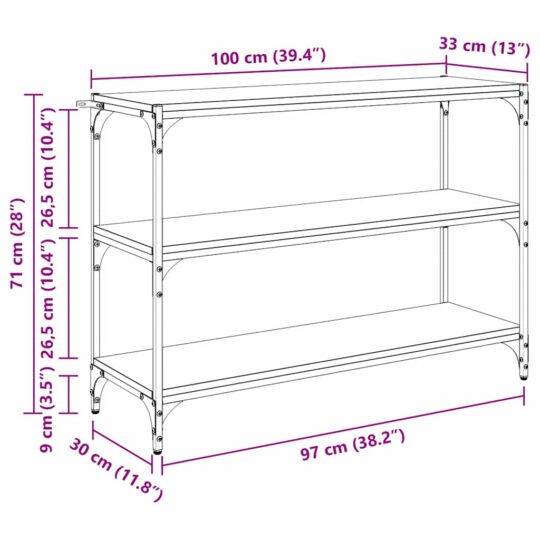 881116 10 Dulap pentru cărți Stejar negru 40 x 33 x 70.5 cm Lemn compozit 881116 10