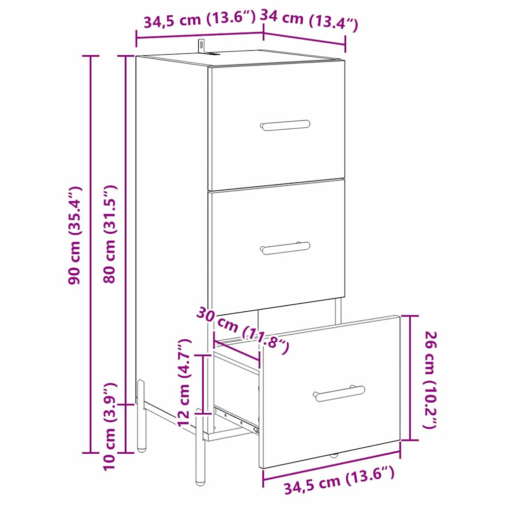 881567 12 Bufet cu sertar Lemn vechi 34 x 34.5 x 90 cm Lemn compozit Bufet cu sertar Lemn vechi 34 x 34.5 x 90 cm Lemn compozit - imagine 12