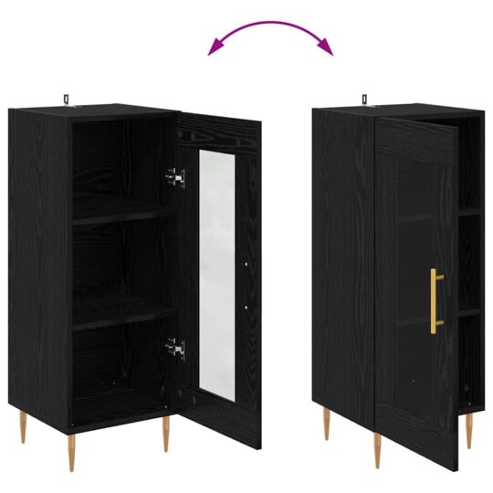 881590 12 Bufet Stejar negru 34 x 34.5 x 90 cm Lemn compozit 881590 12