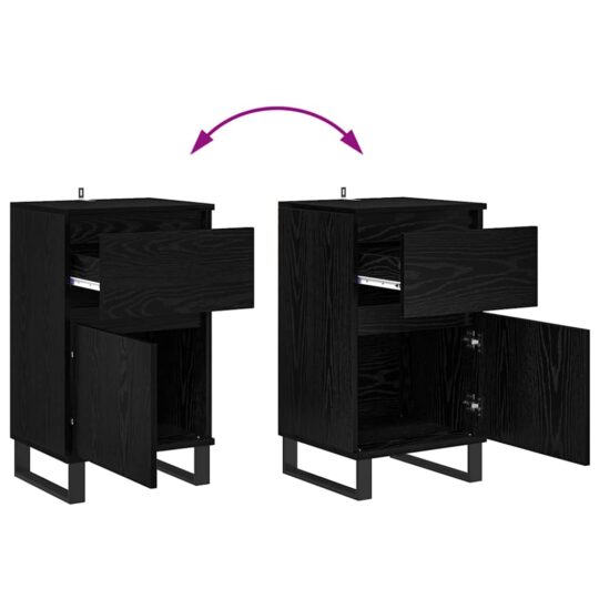 881770 12 Bufet cu sertar Stejar negru 35 x 40 x 70 cm Lemn compozit 881770 12