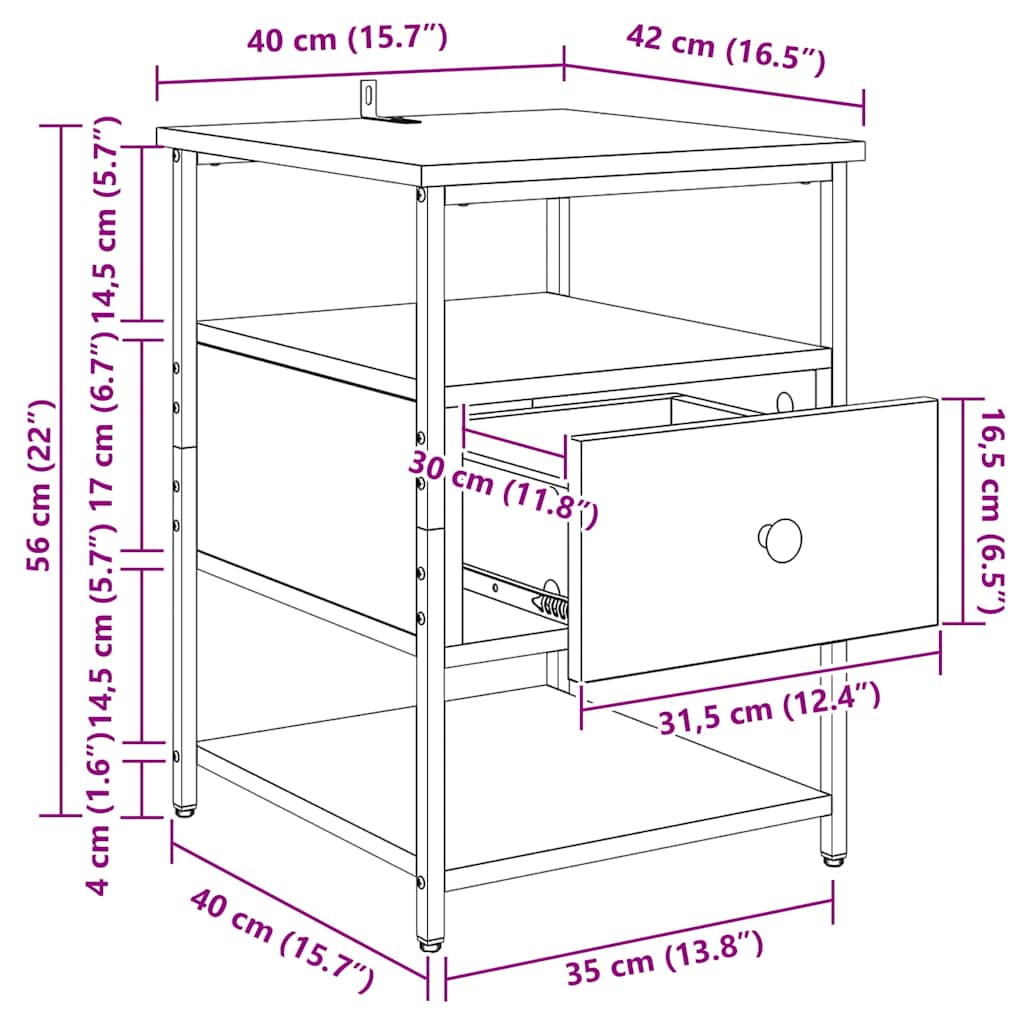 881874 13 Dulap de noapte Lemn vechi 40 x 42 x 56 cm Lemn compozit Dulap de noapte Lemn vechi 40 x 42 x 56 cm Lemn compozit - imagine 13