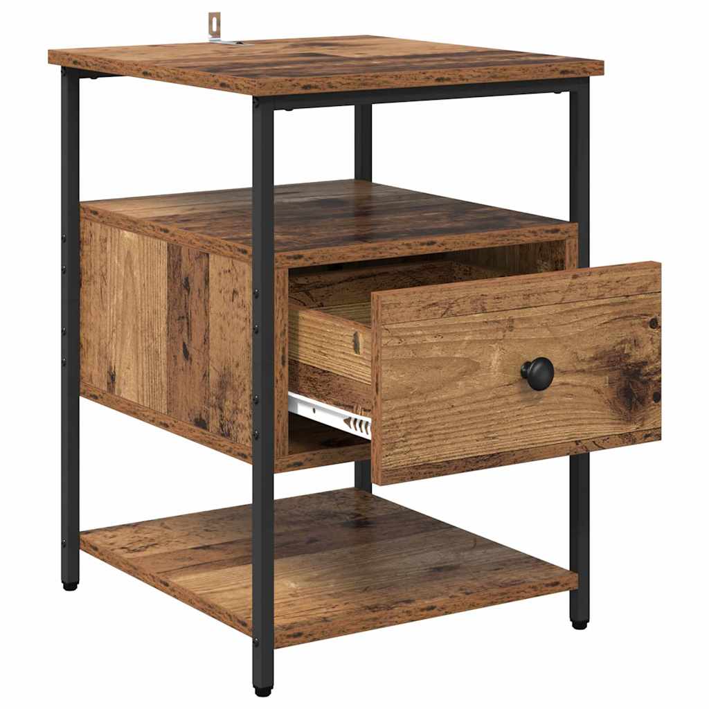 881874 5 Dulap de noapte Lemn vechi 40 x 42 x 56 cm Lemn compozit Dulap de noapte Lemn vechi 40 x 42 x 56 cm Lemn compozit - imagine 5