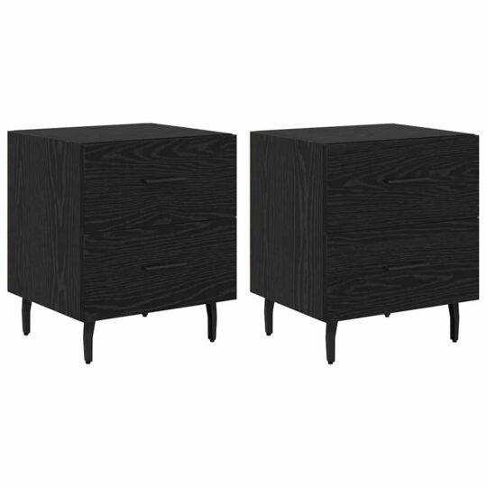 Alternative view of Dulap de noapte cu sertar 2 pcs Stejar negru 40 x 35 x 47.5 cm
