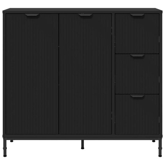 883455 6 Bufet cu sertar Negru 89.5 x 33 x 82 cm Lemn compozit 883455 6
