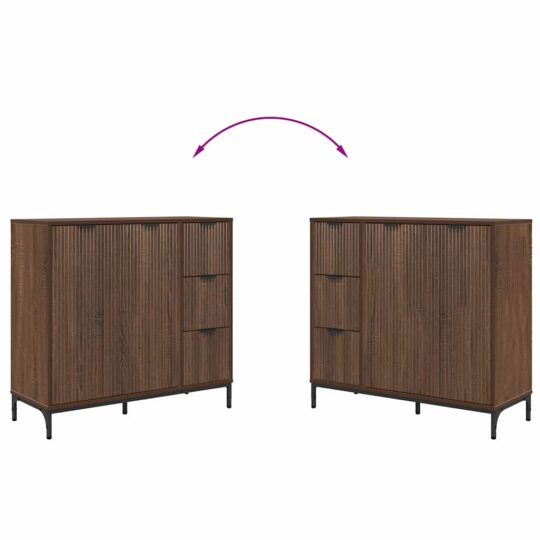 883461 12 Bufet cu sertar Stejar brun 89.5 x 33 x 82 cm Lemn compozit 883461 12