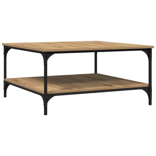 Alternative view of Masă de cafea stejar artizanal 80 x 80 x 40 cm Lemn compozit