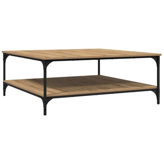 Alternative view of Masă de cafea stejar artizanal 100 x 100 x 40 cm Lemn compozit