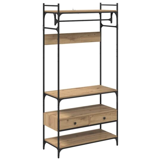 Alternative view of Dulap cu raft stejar artizanal 89 x 39 x 184.5 cm Lemn compozit