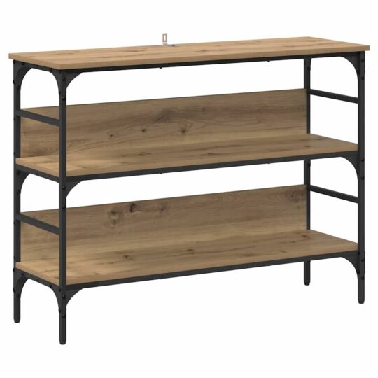 Alternative view of Masă de consolă stejar artizanal 100 x 32 x 75 cm Lemn compozit